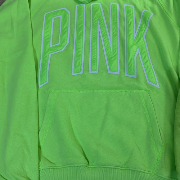 PINK Neon Green Hoodie - Size M - Picture 4 of 5